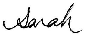 signature that says Sarah